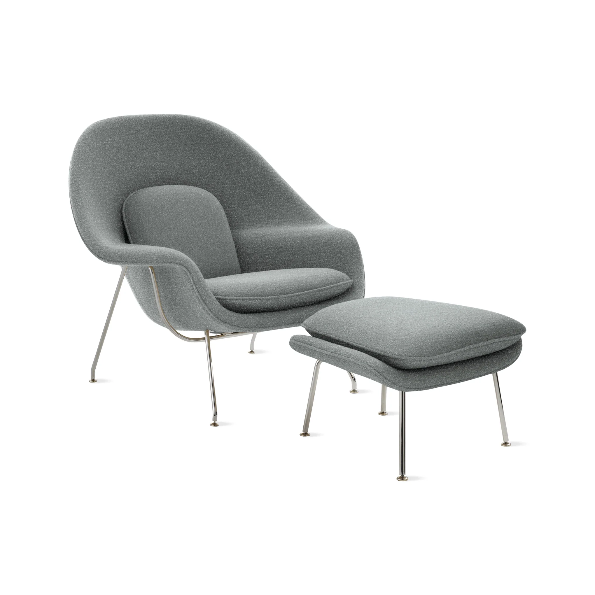 Knoll Womb Lounge Chair & Ottoman by Eero Saarinen - Smoke