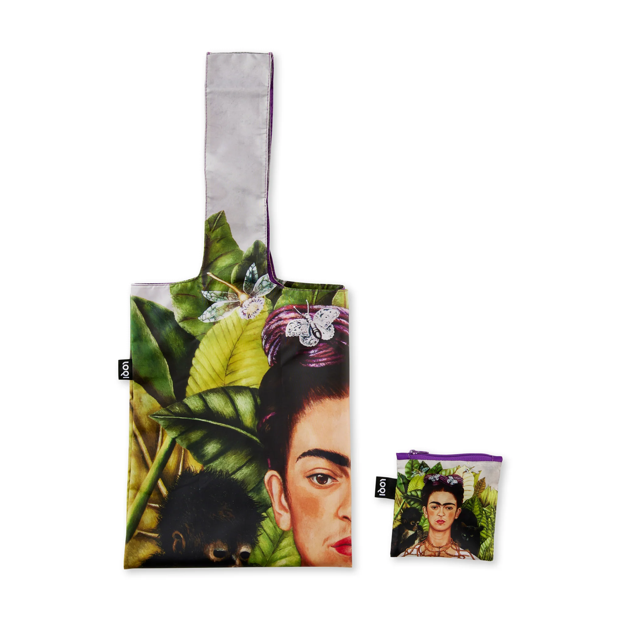 Loqi Recycled Polyester Artist Tote Bag - Frida Kahlo- Hummingbird - Image 3