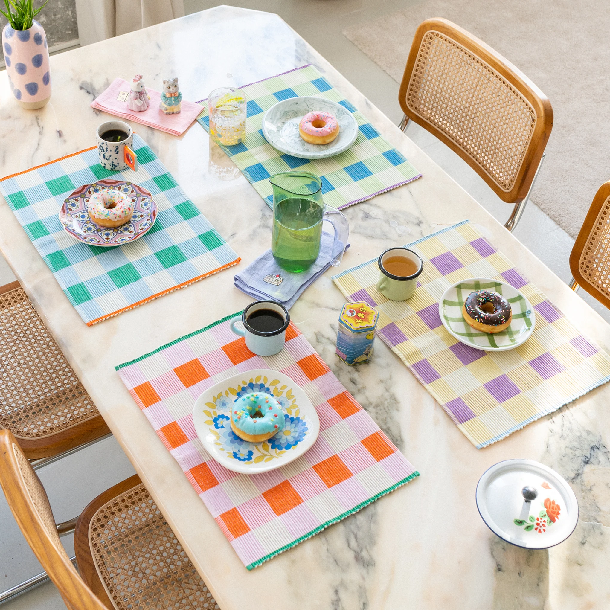 Merienda Plaid Cotton Placemats - Set of 4 - Image 7