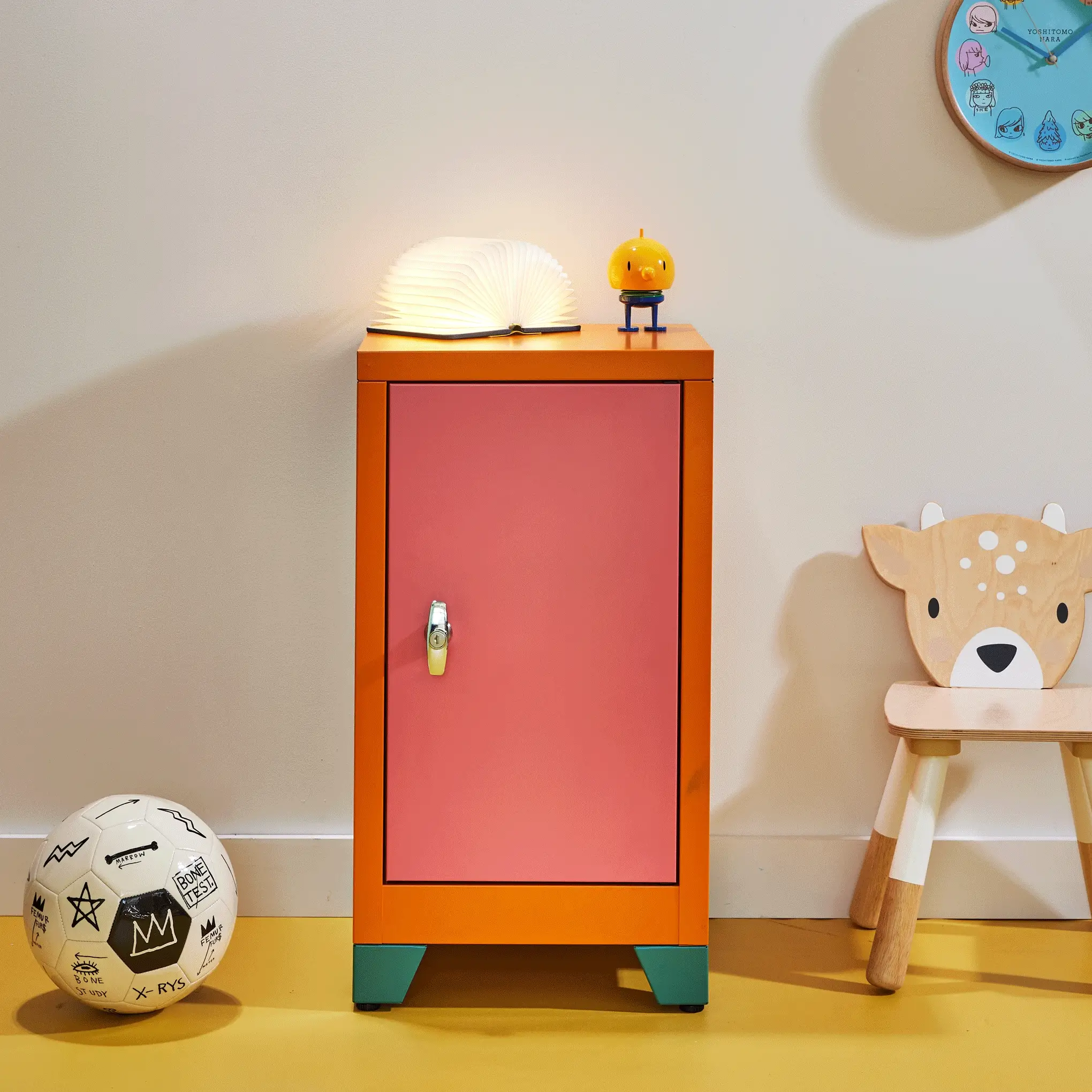 Metal Locker & Side Table - Pink - Image 2