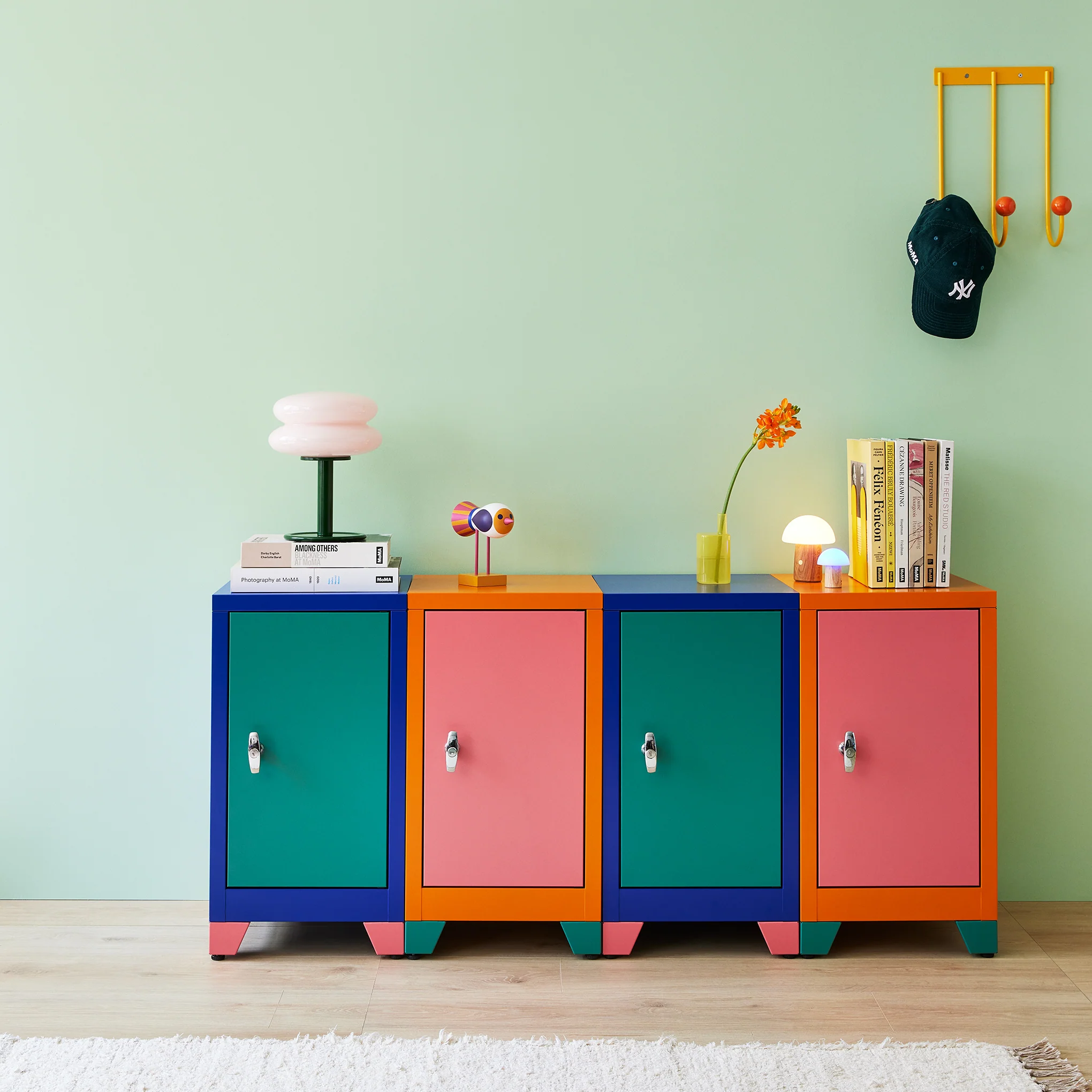 Metal Locker & Side Table - Pink - Image 7