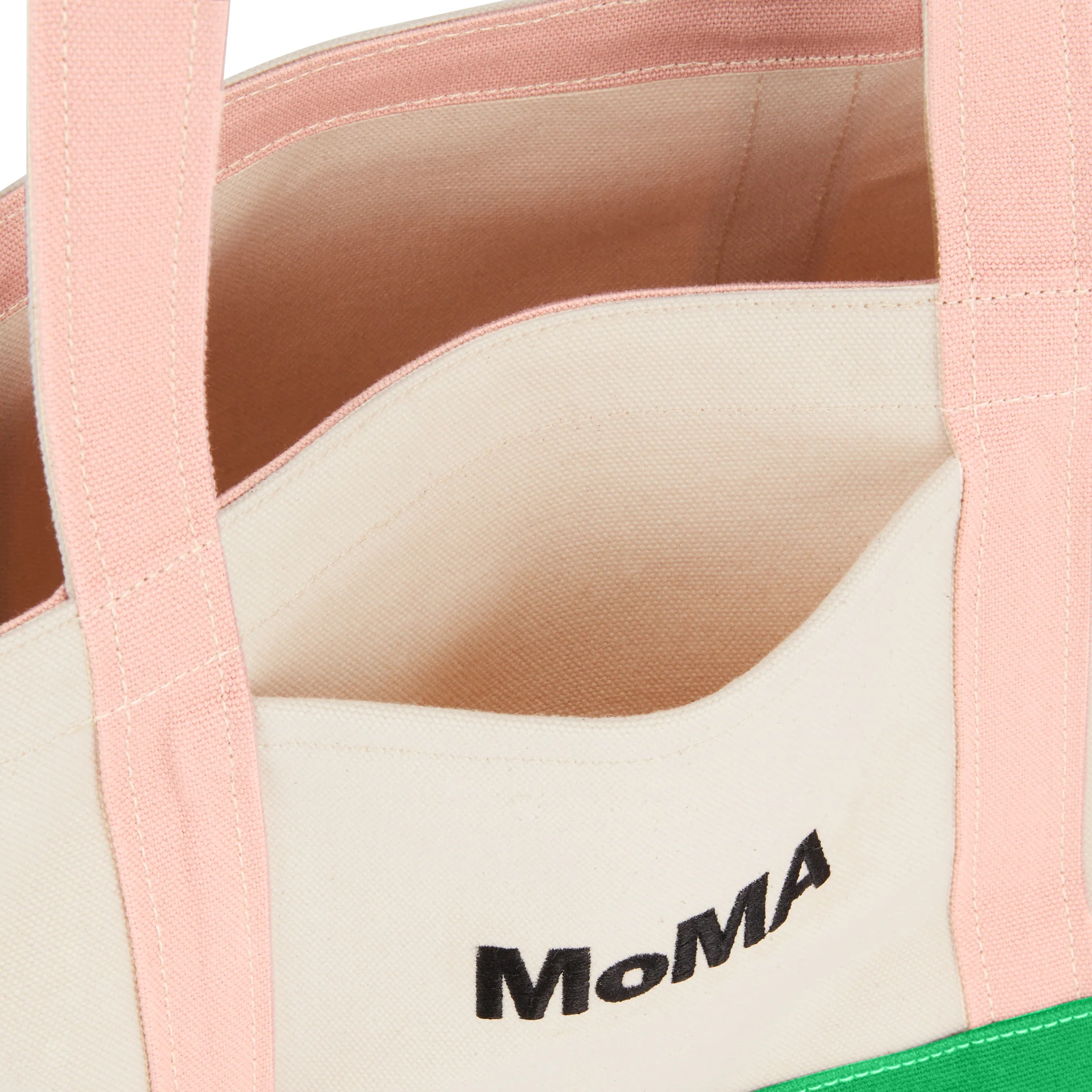 MoMA Baggu Heavyweight Canvas Tote - Pink/ Green - Image 4