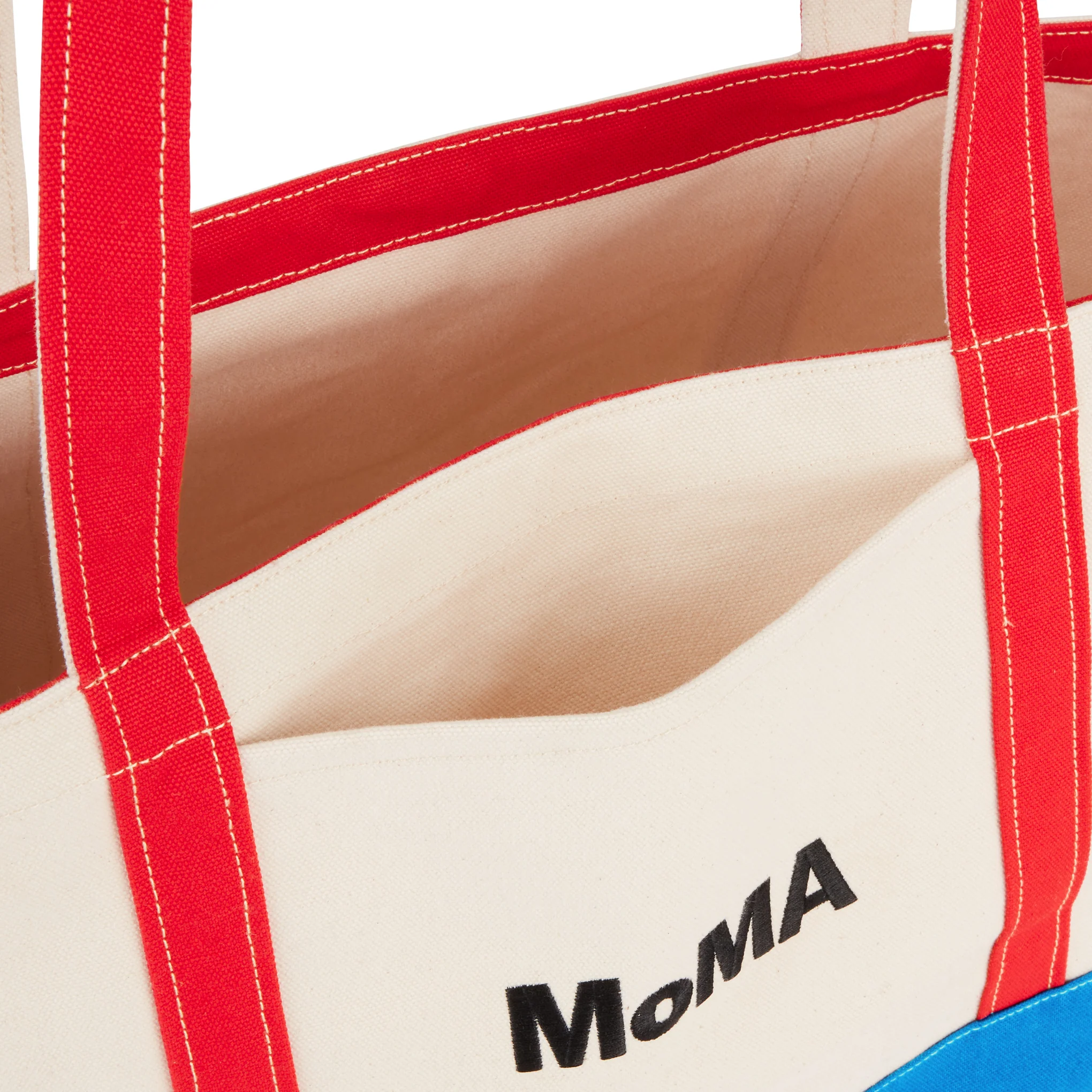 MoMA Baggu Heavyweight Canvas Tote - Red/ Blue - Image 5