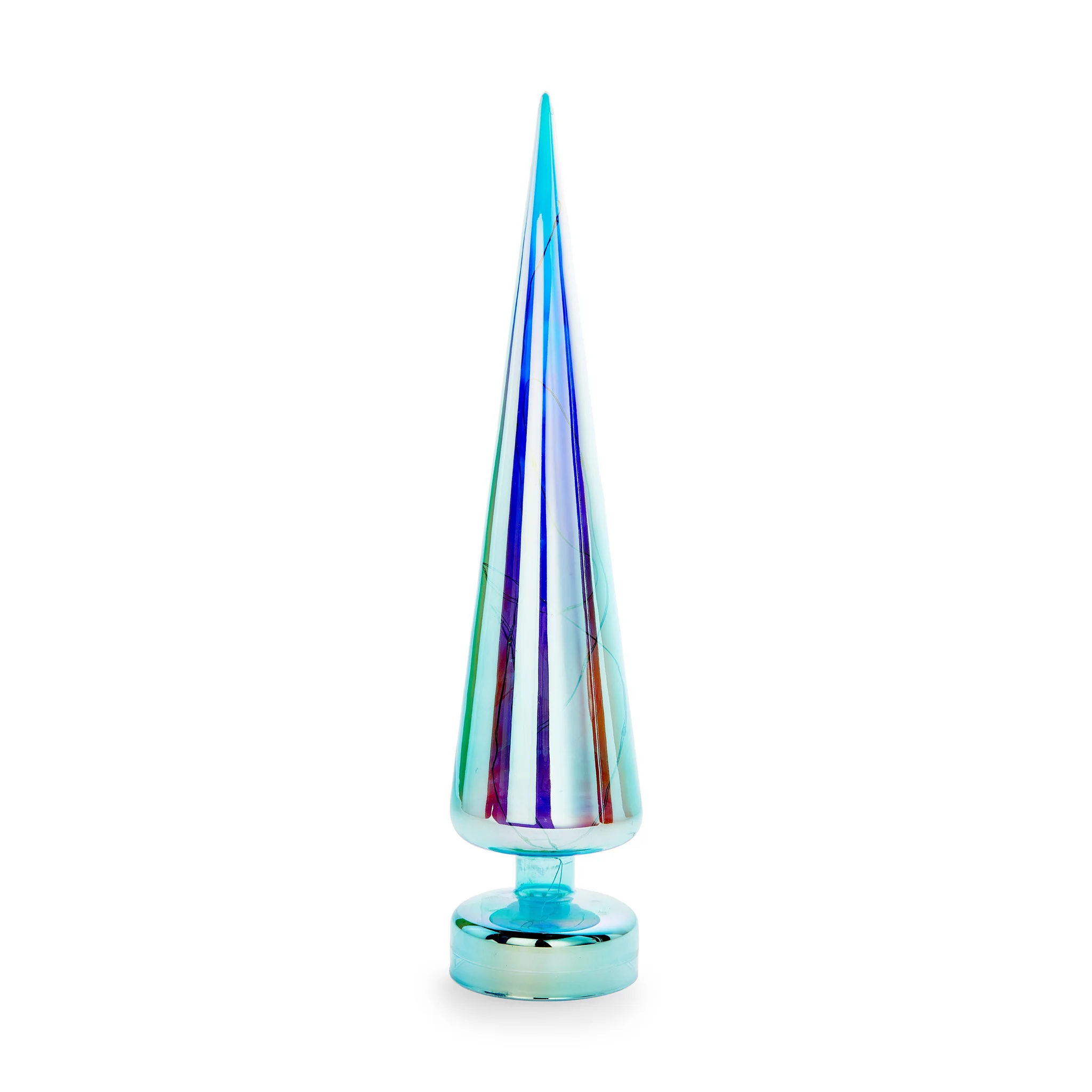 MoMA LED Glass Lighted Tree- Large - Teal Iridescent