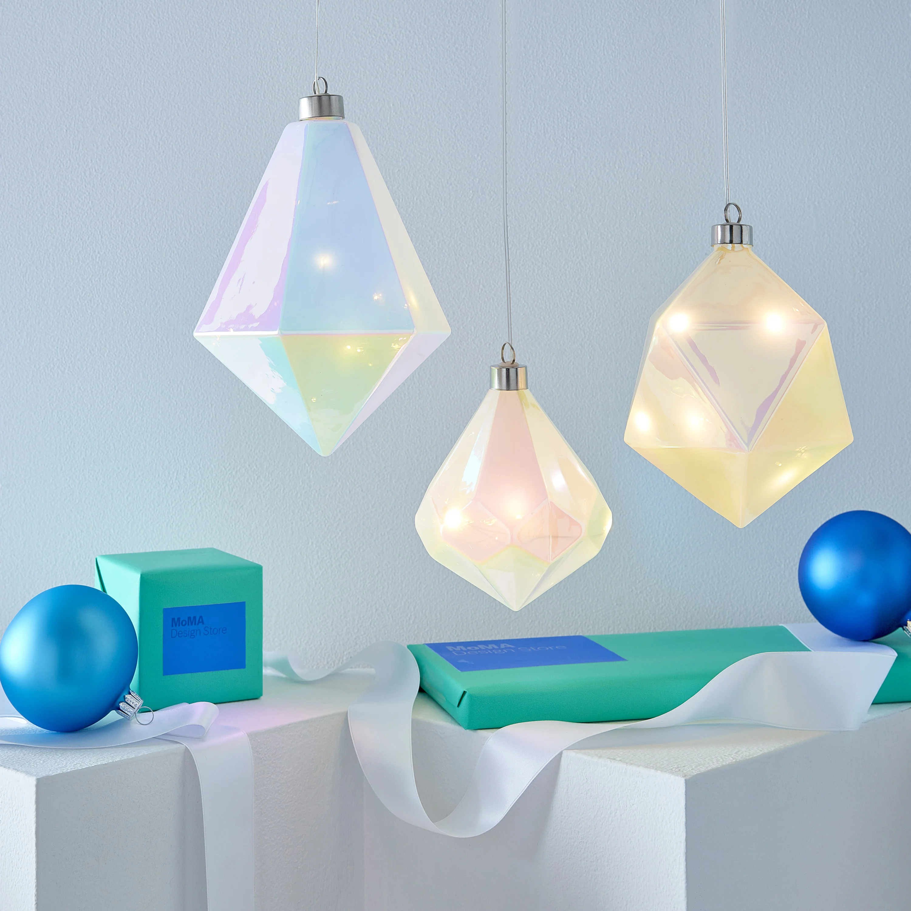 MoMA LED Winter Gems Glass Holiday Ornament - Prism - Image 4