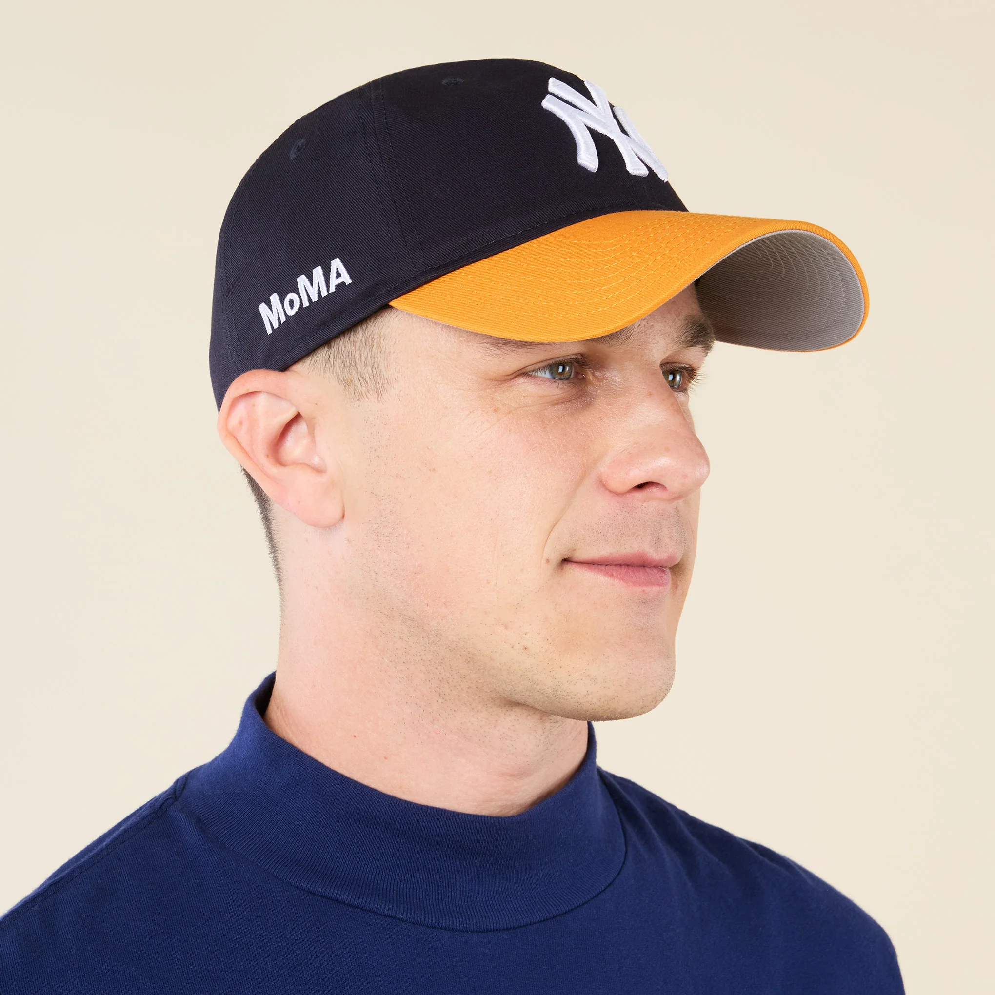 MoMA Yankees Two-Tone Adjustable Baseball Cap - Navy/ Yellow - Image 4