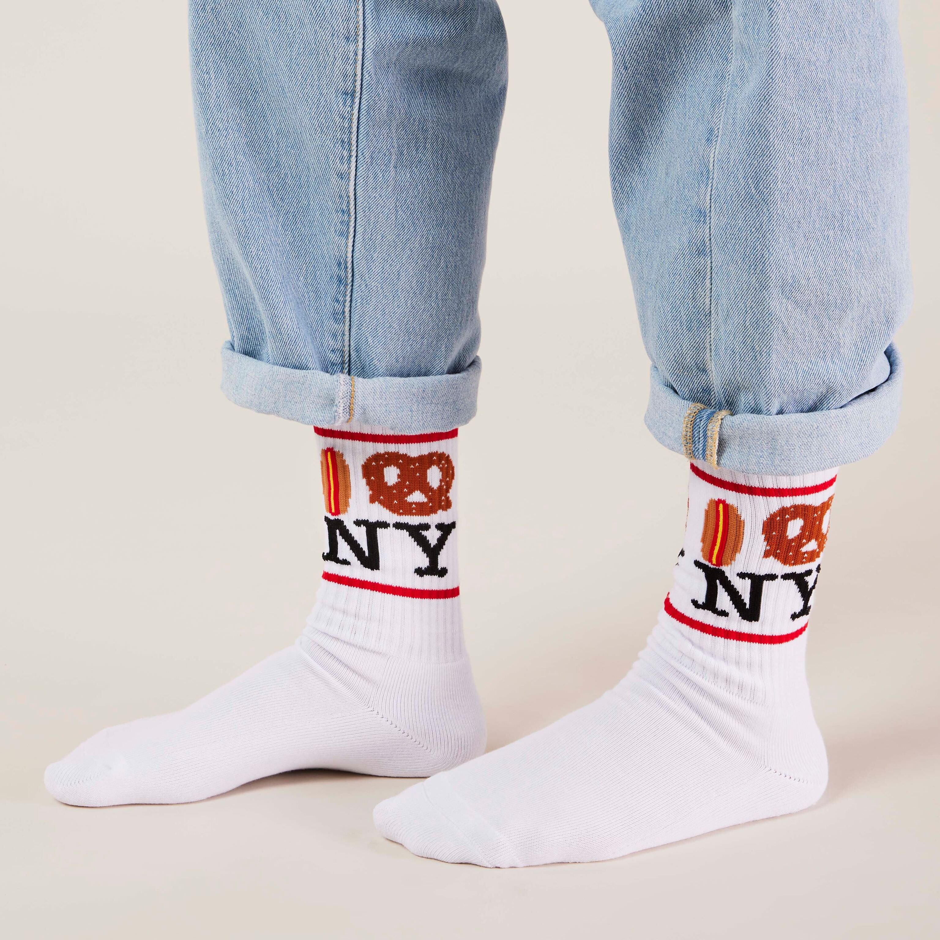 NYC Food Icons Socks - Red - Image 2
