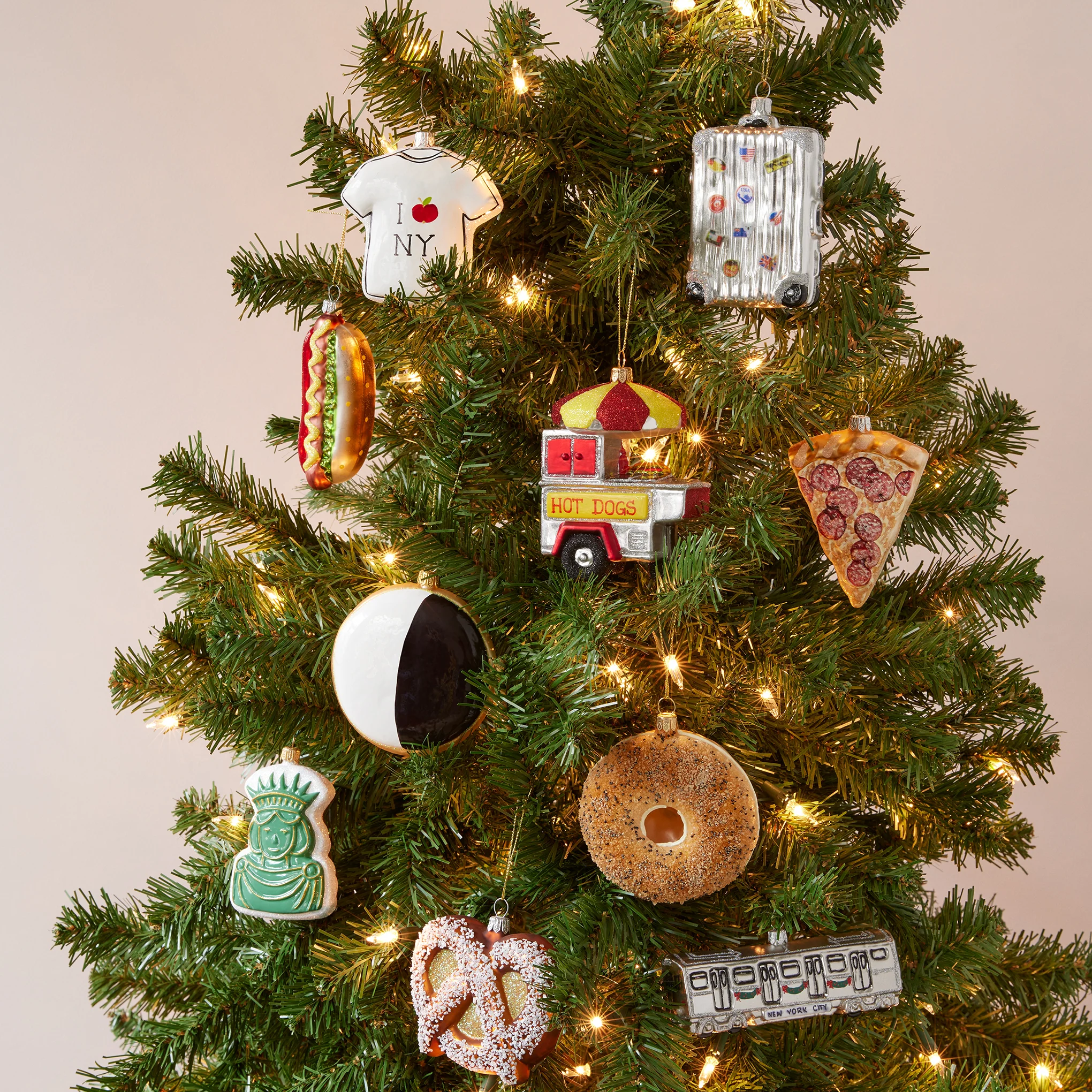 NYC Glass Holiday Ornament - Hot Dog Cart - Image 2
