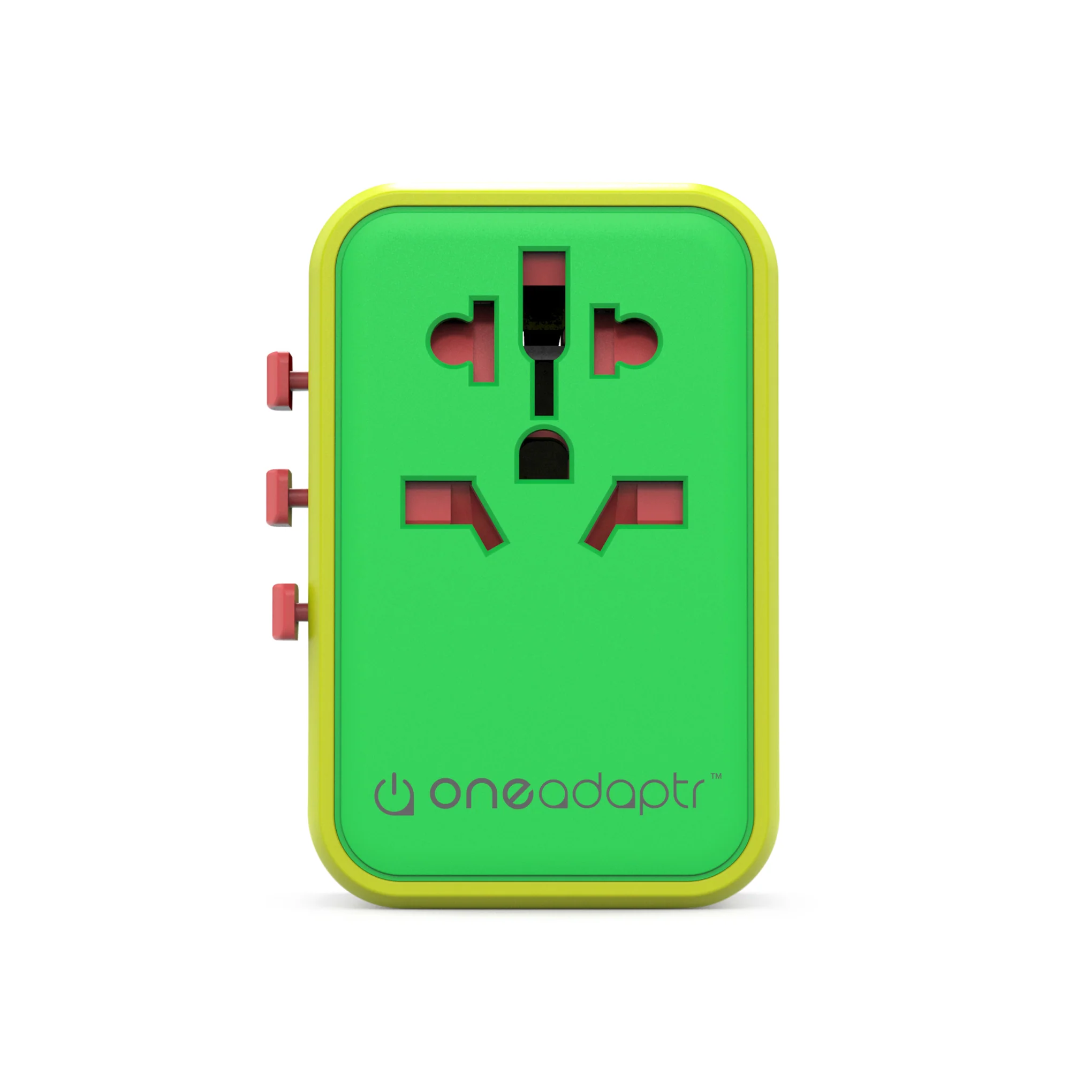 OneAdaptr International Travel Adapter & Charger - Green - Image 3