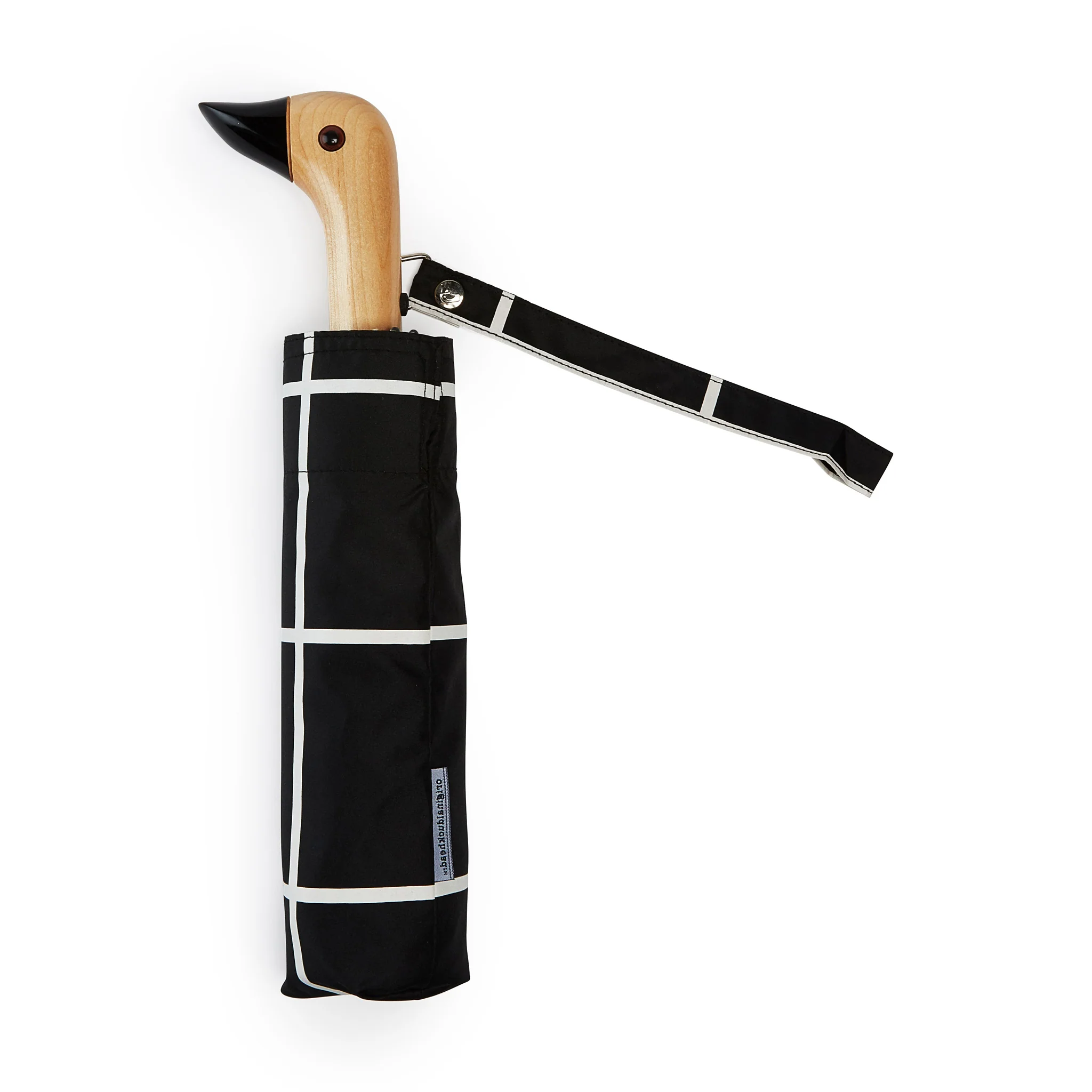 Original Duckhead Recycled Plastic Umbrella - Black Grid - Image 2