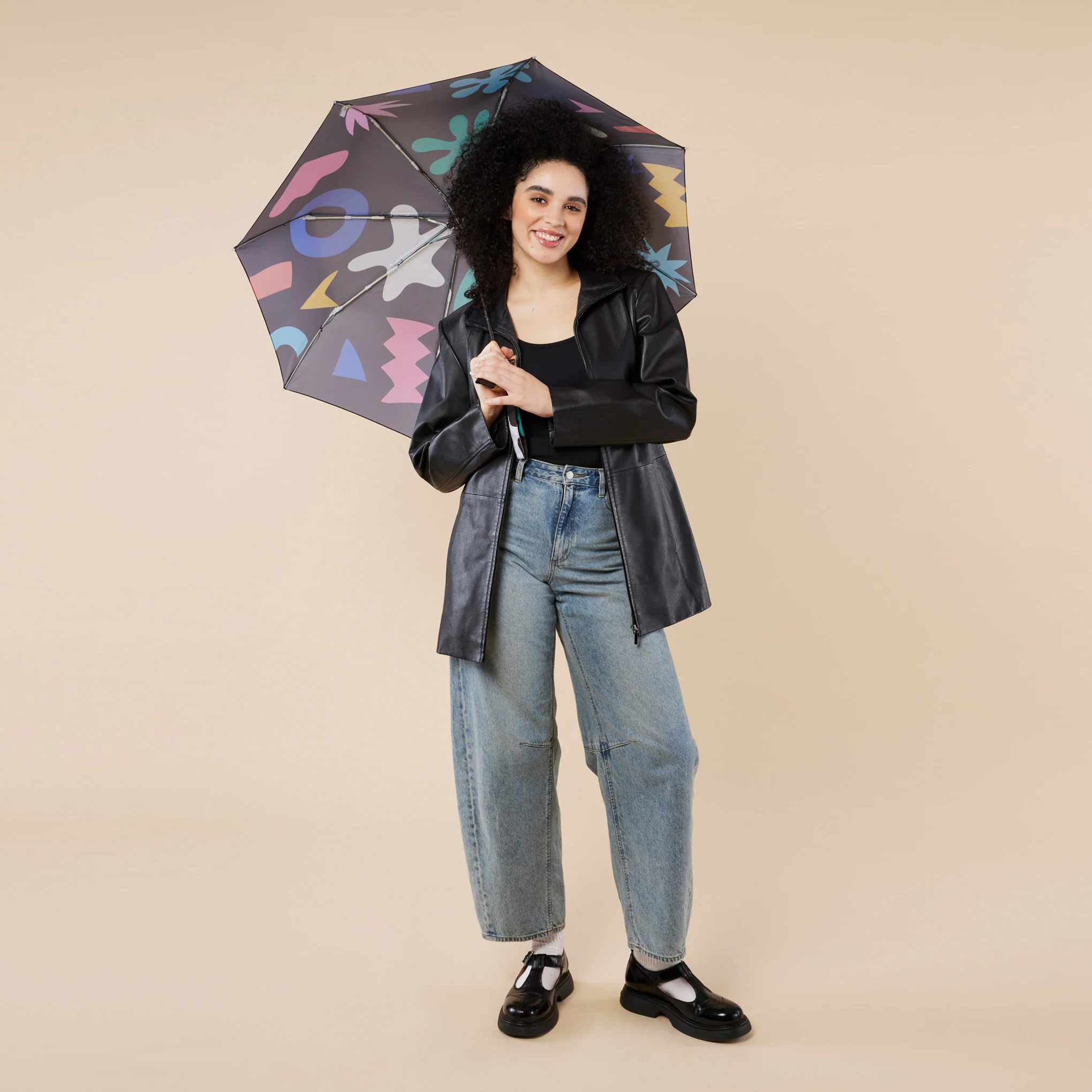 Original Duckhead Recycled Plastic Umbrella - Black/ Multi - Image 5