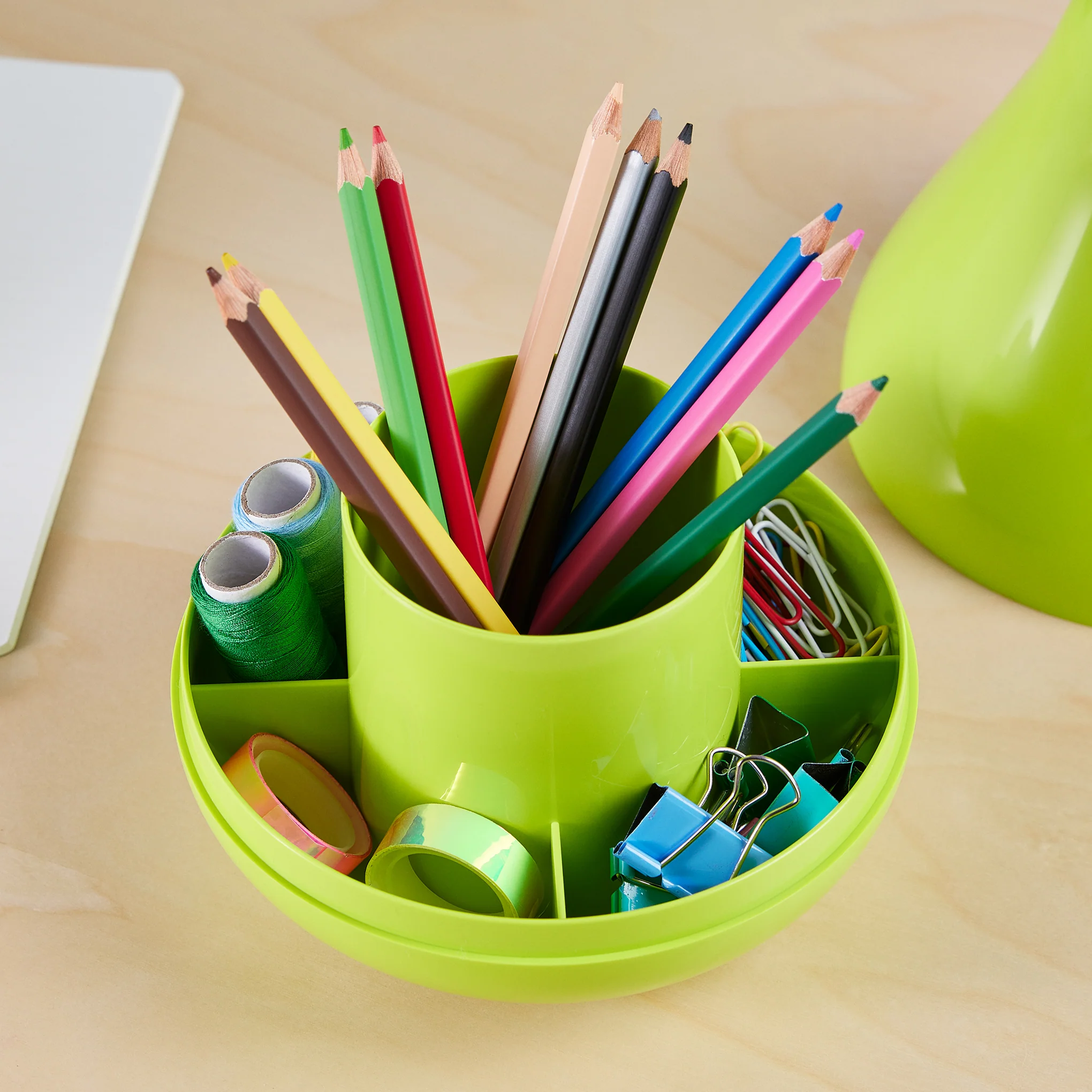Pear Pod Multifunctional Desktop Organizer - Green - Image 3