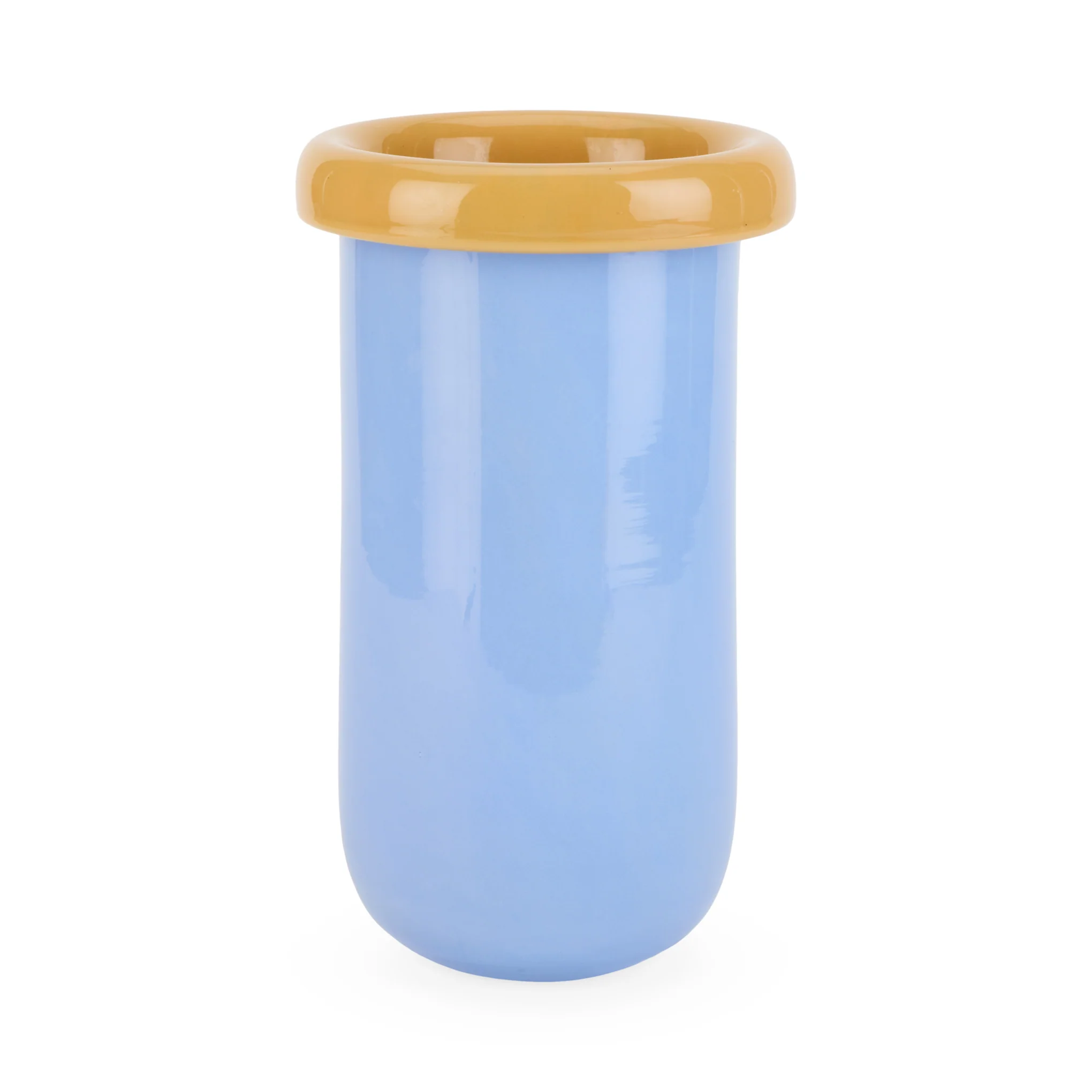 Plegado Glass Vase - Sky Blue/ Yellow - Image 3