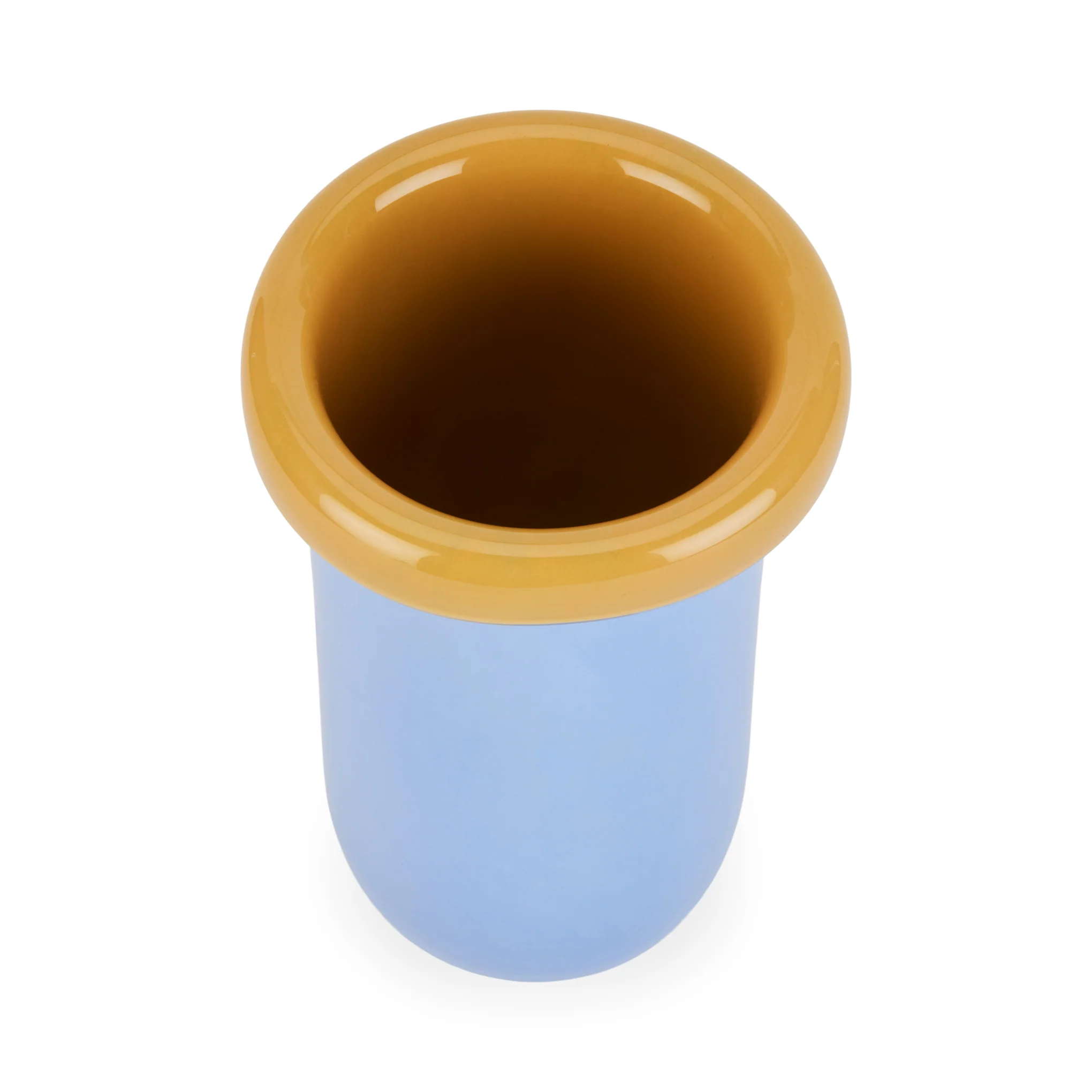 Plegado Glass Vase - Sky Blue/ Yellow - Image 4