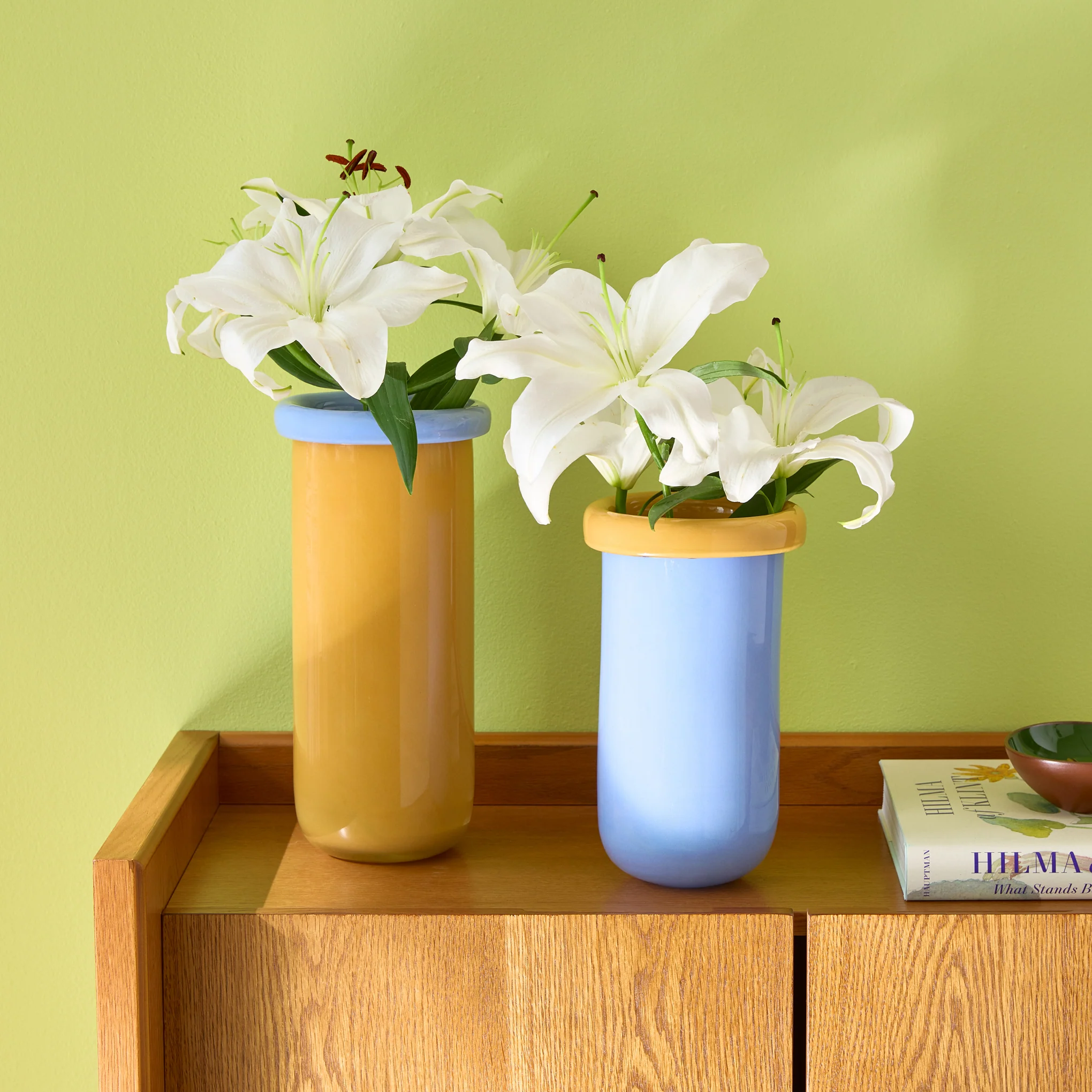Plegado Glass Vase - Yellow/ Sky Blue - Image 2