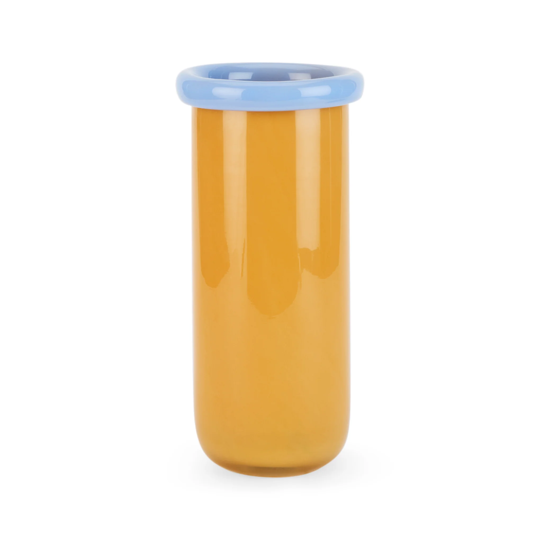 Plegado Glass Vase - Yellow/ Sky Blue - Image 3