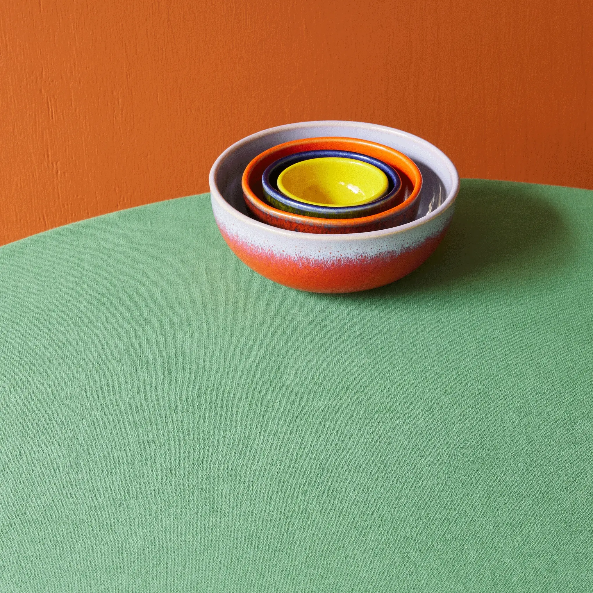 Portuguese Glazed Ceramic Nesting Bowls - Image 5