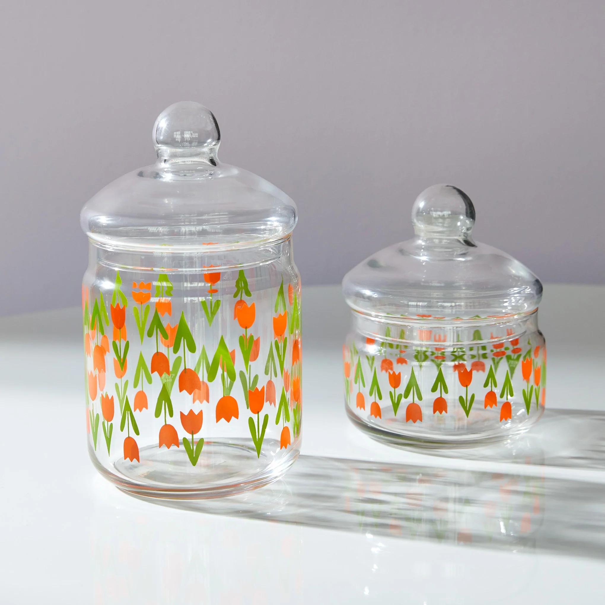 Retro Glass Jar with Lid - Tulips - Image 5