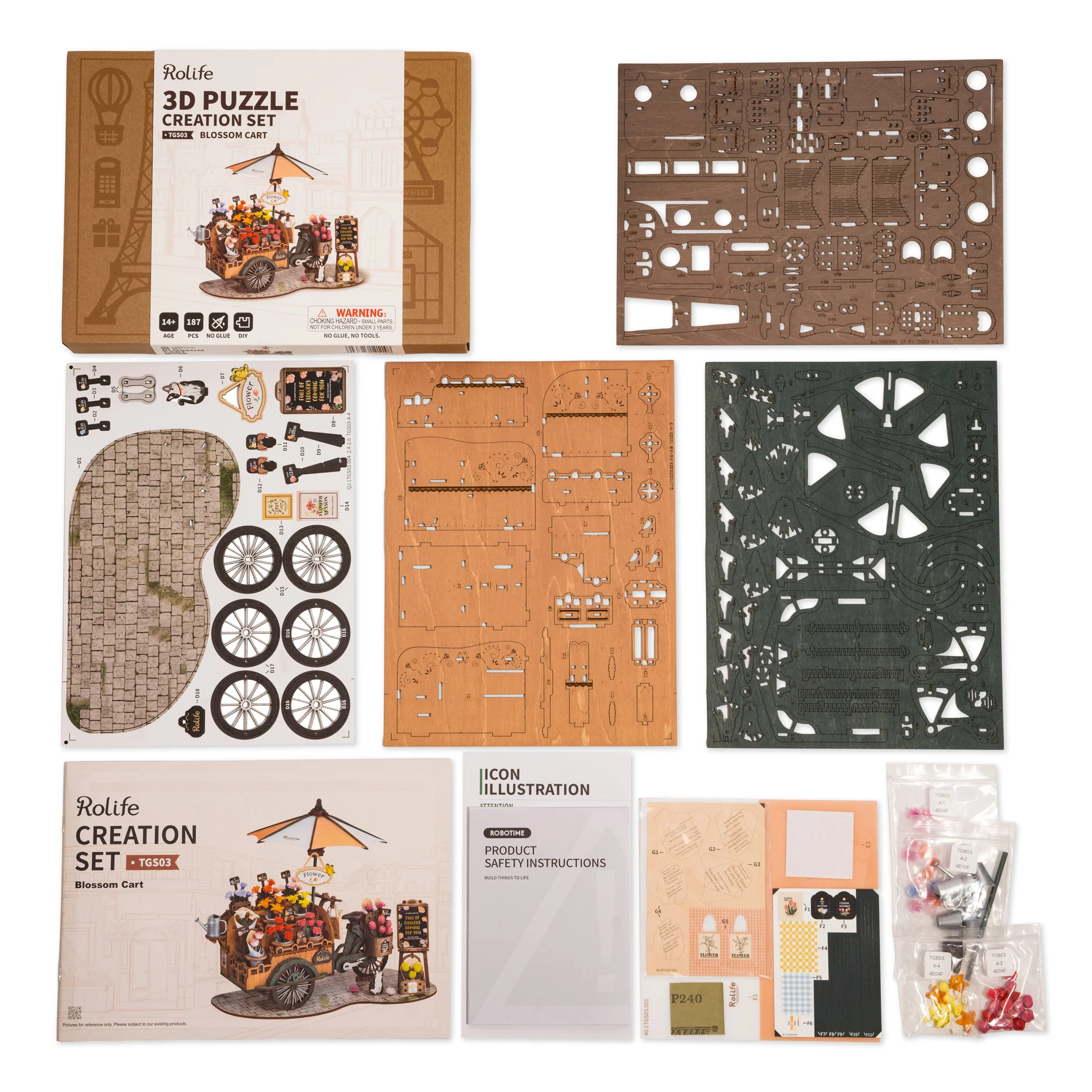 Rolife DIY Blossom Cart 3D Puzzle - Image 5