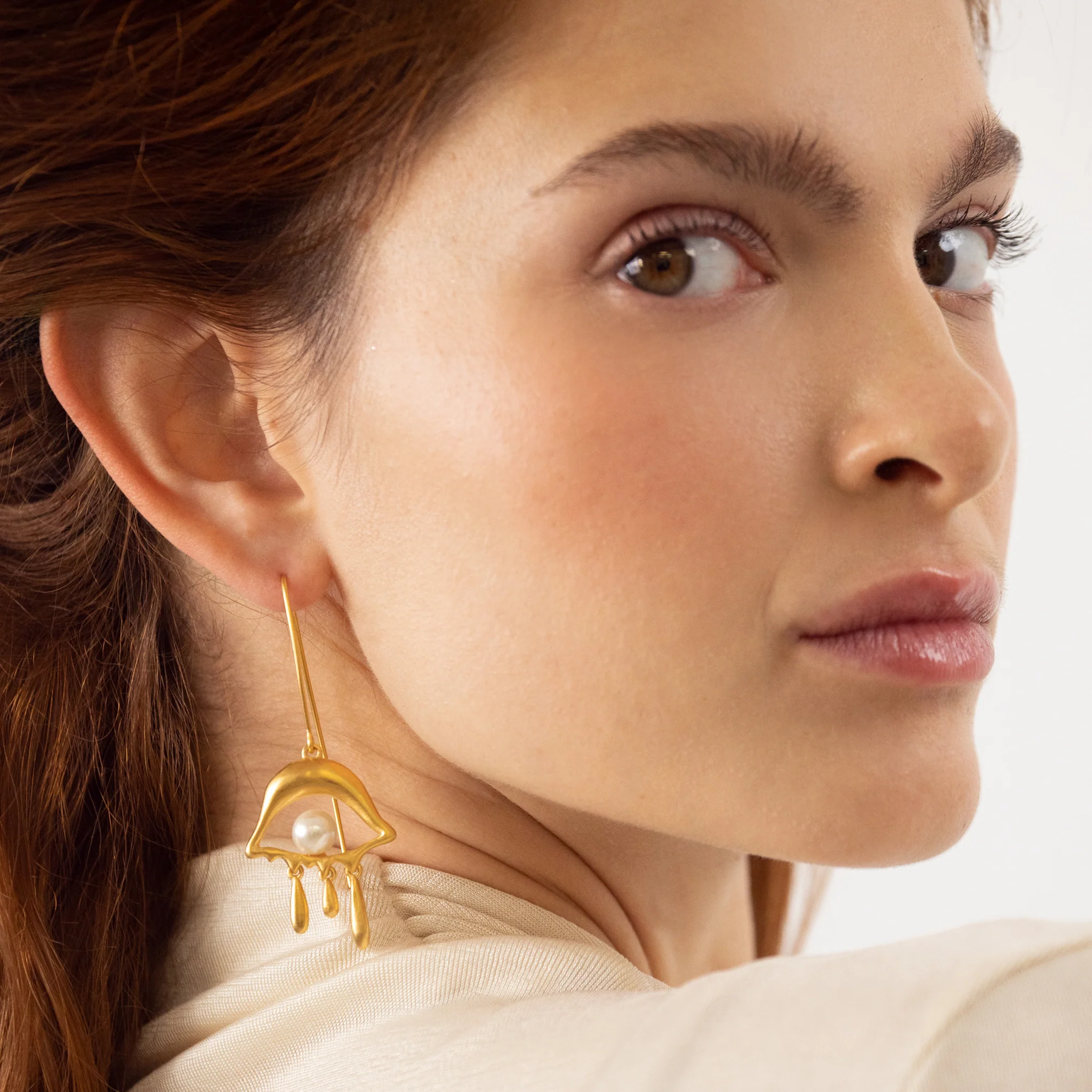 Salvador Dalí Gold-Plated Eye Drop Earrings - Image 3
