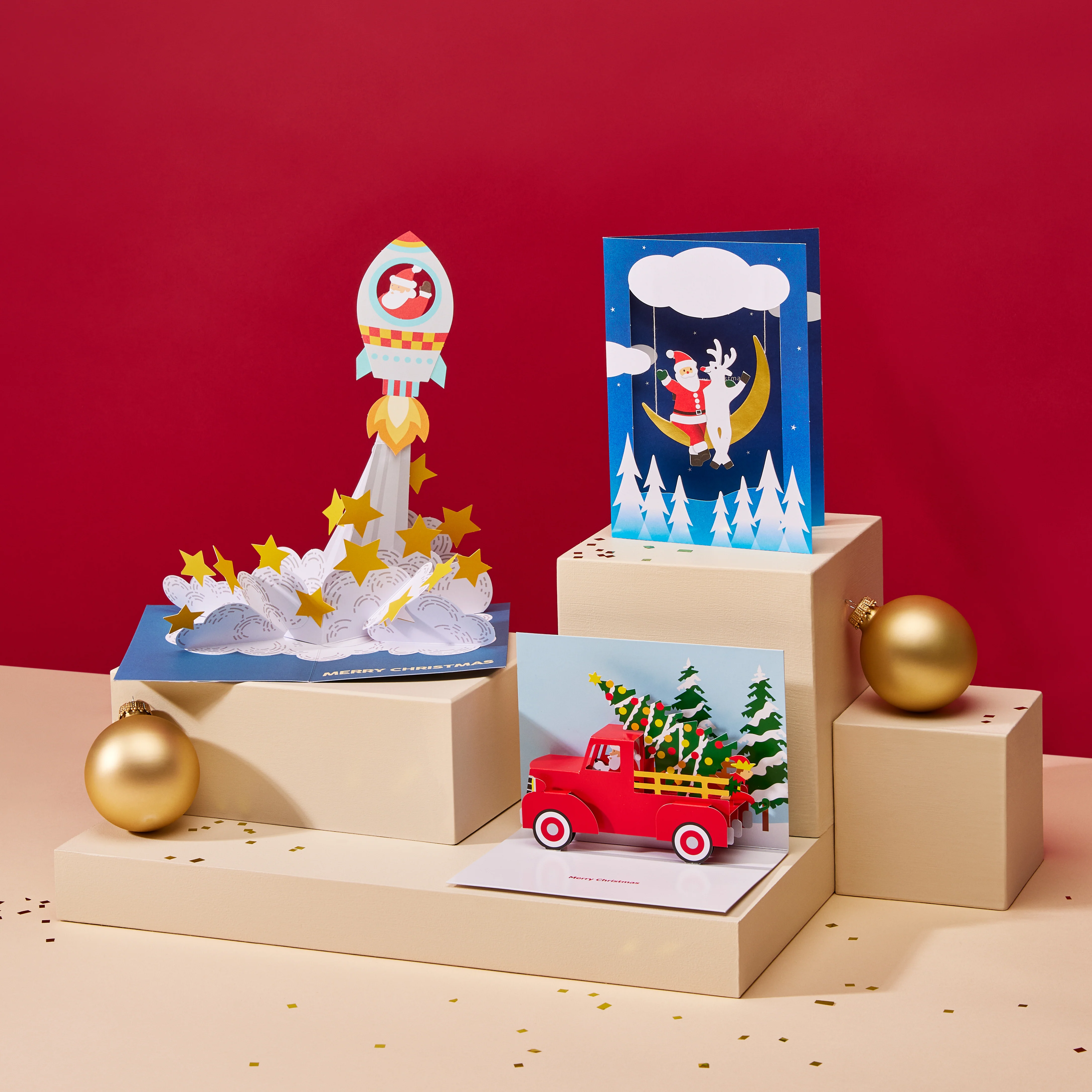 Santa’s Buddy Holiday Pop-Up Cards - Set of 8 - Image 3