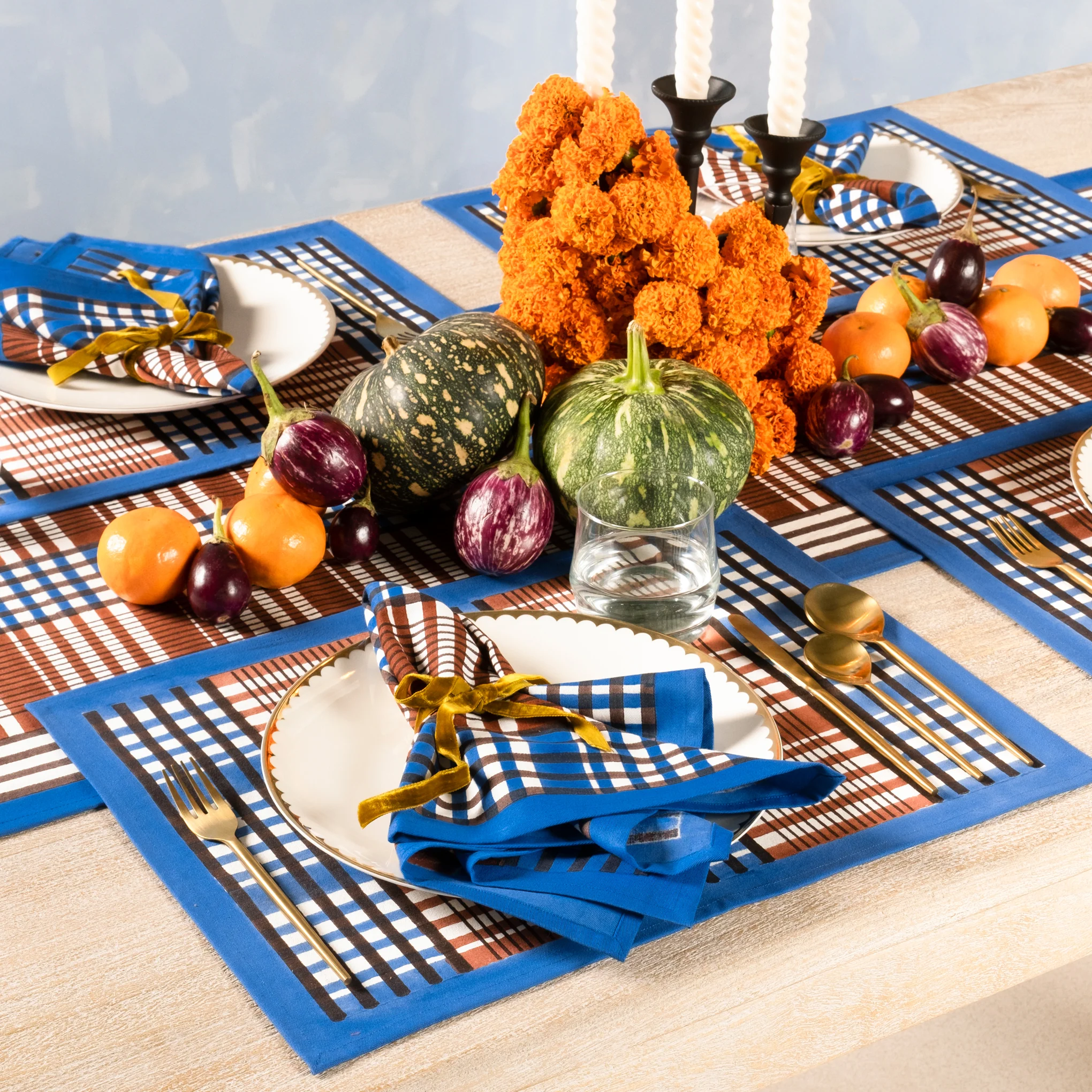 Shetland Plaid Cotton Table Linens - Placemat - Image 4
