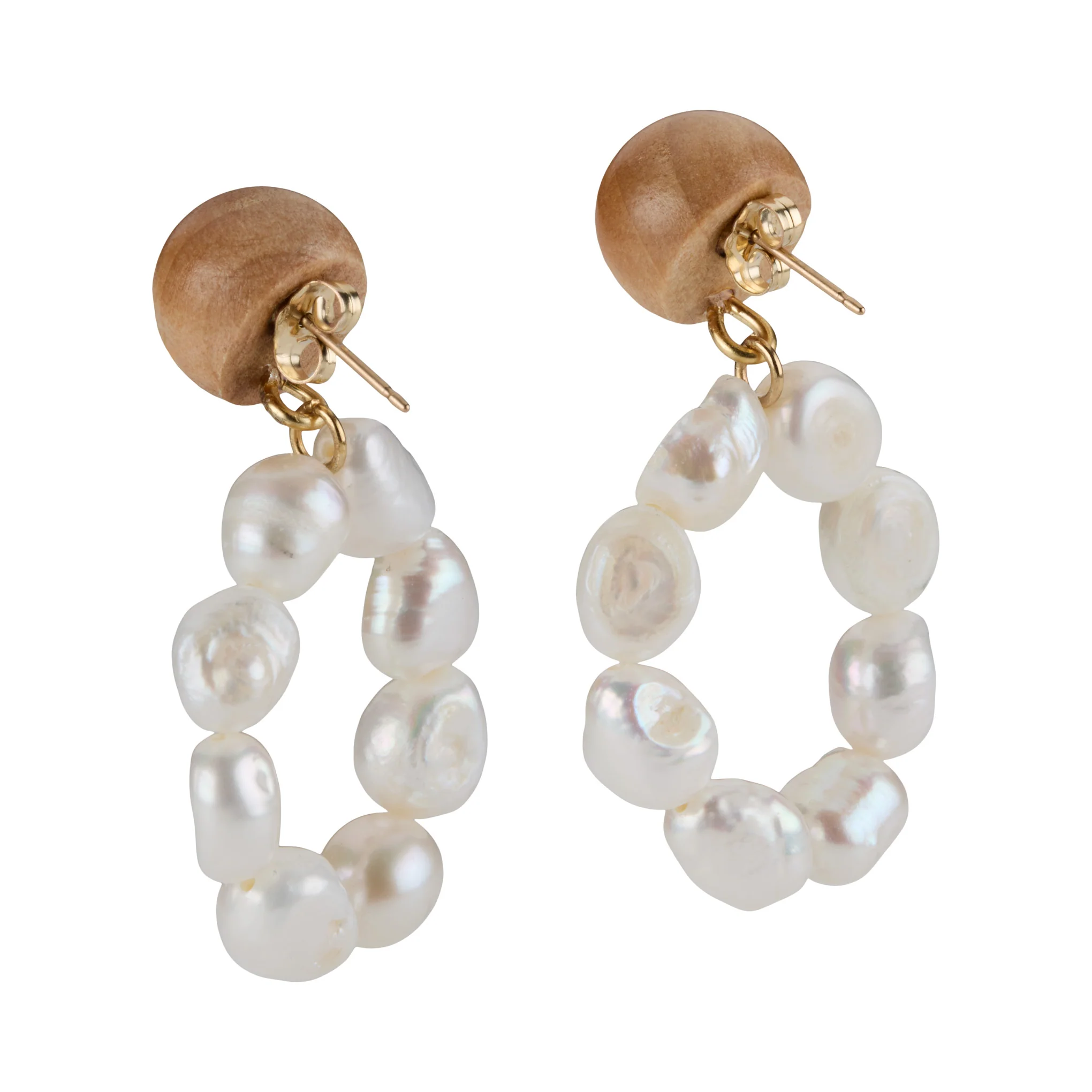 Sophie Monet Pearl Moon Earrings - Image 3