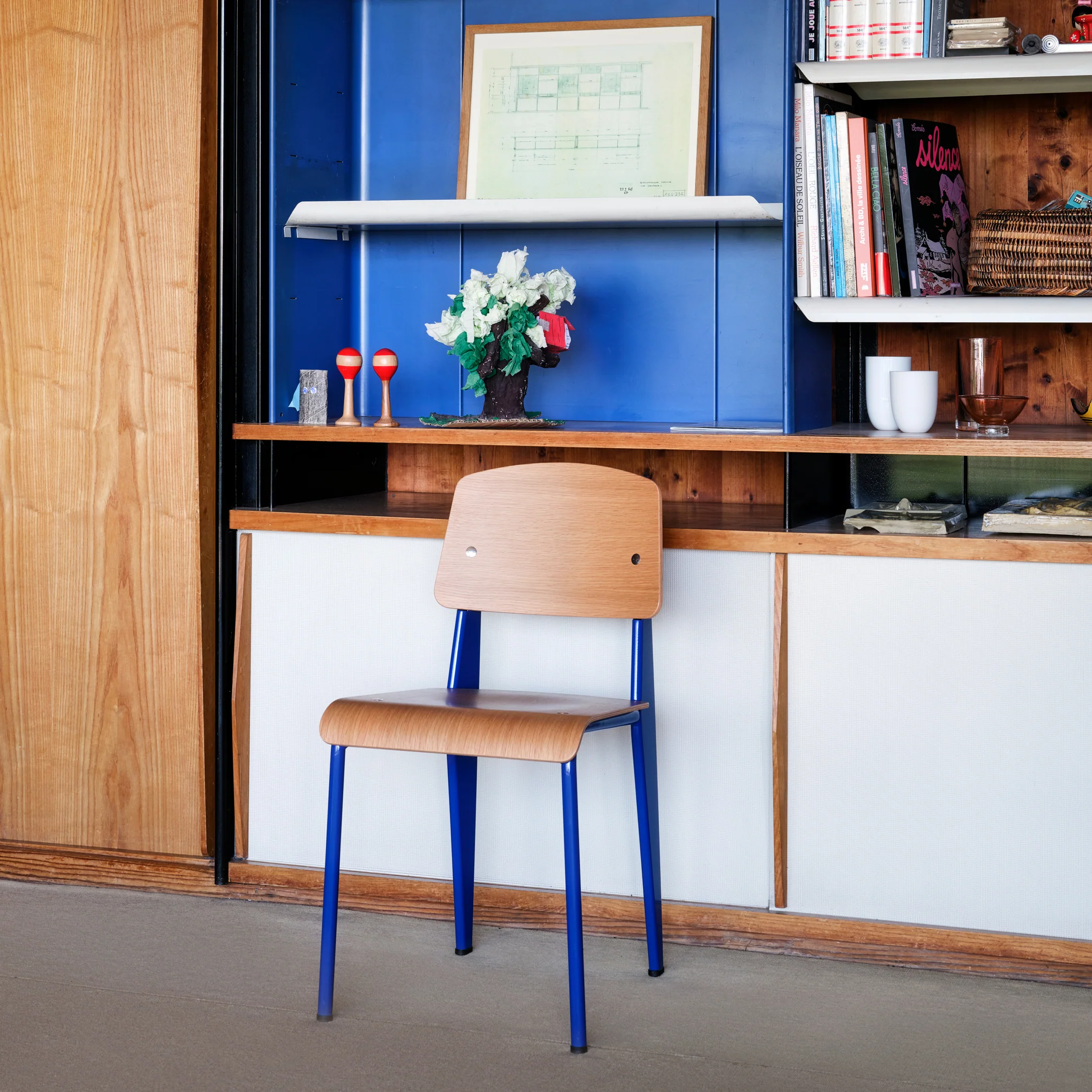 Standard Chair  Black - Oak/ Prouve Blue Marcoule - Image 2