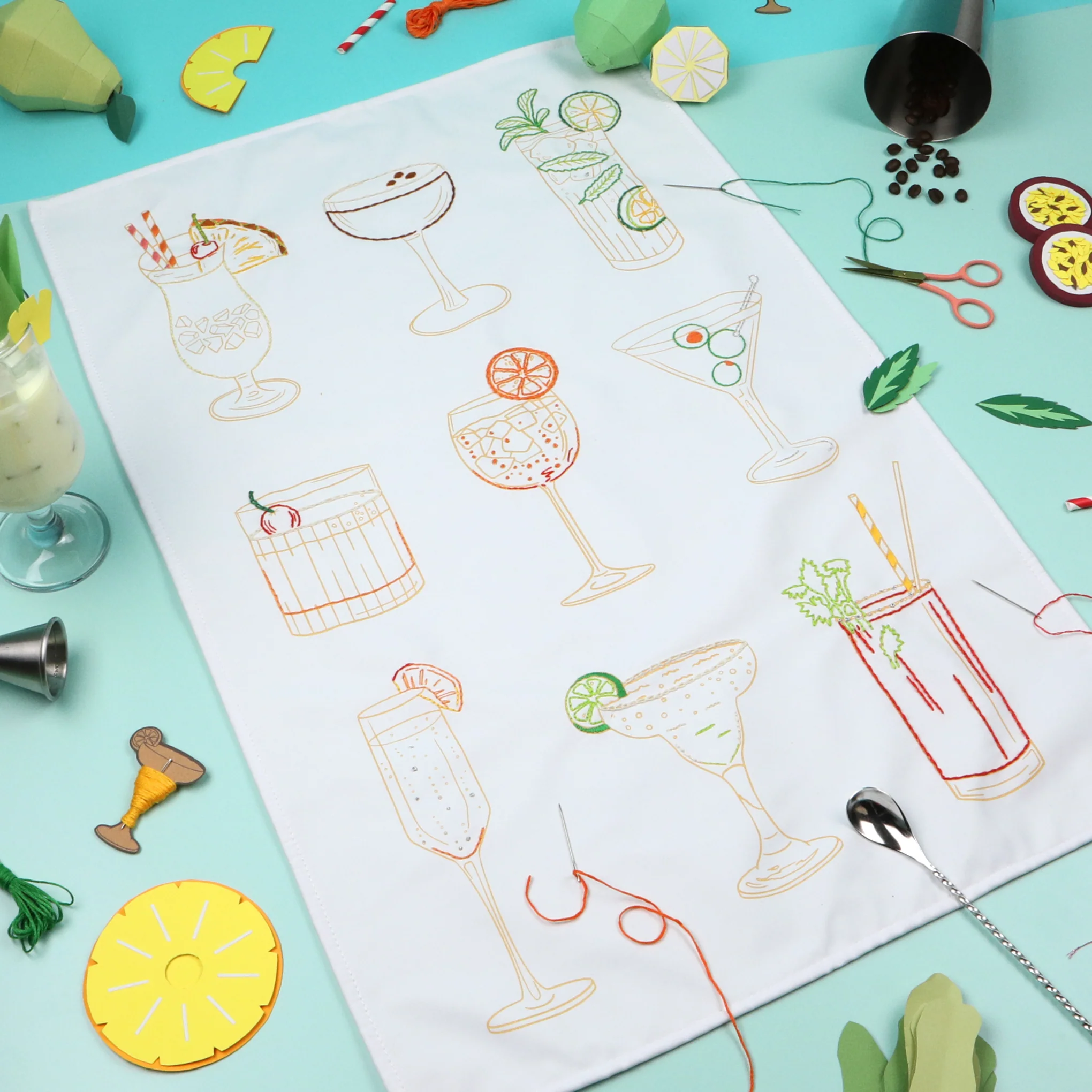 Stitch Your Own Cocktail Tea Towel - Image 2