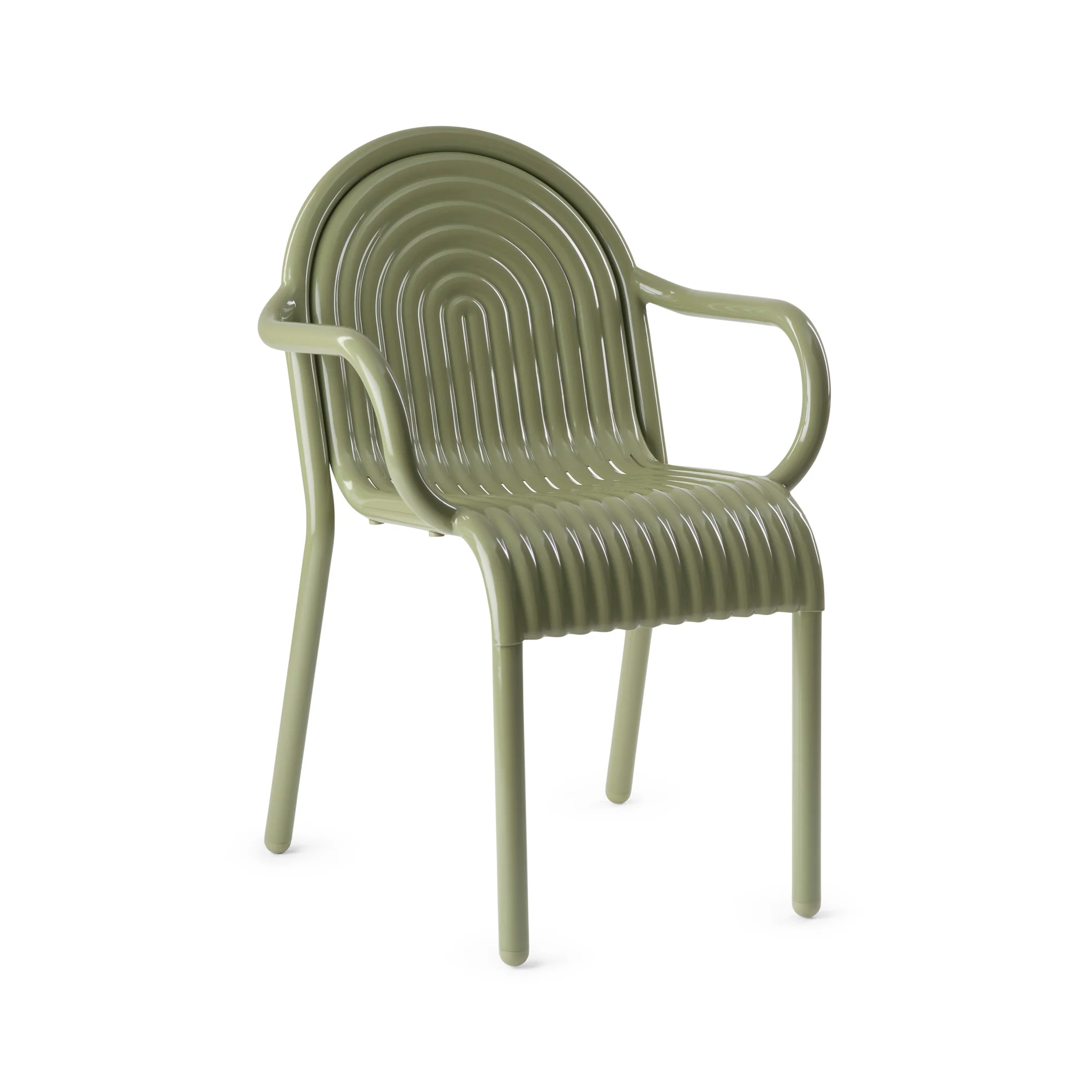 Tom Dixon Groove Outdoor Stacking Armchair - Moss