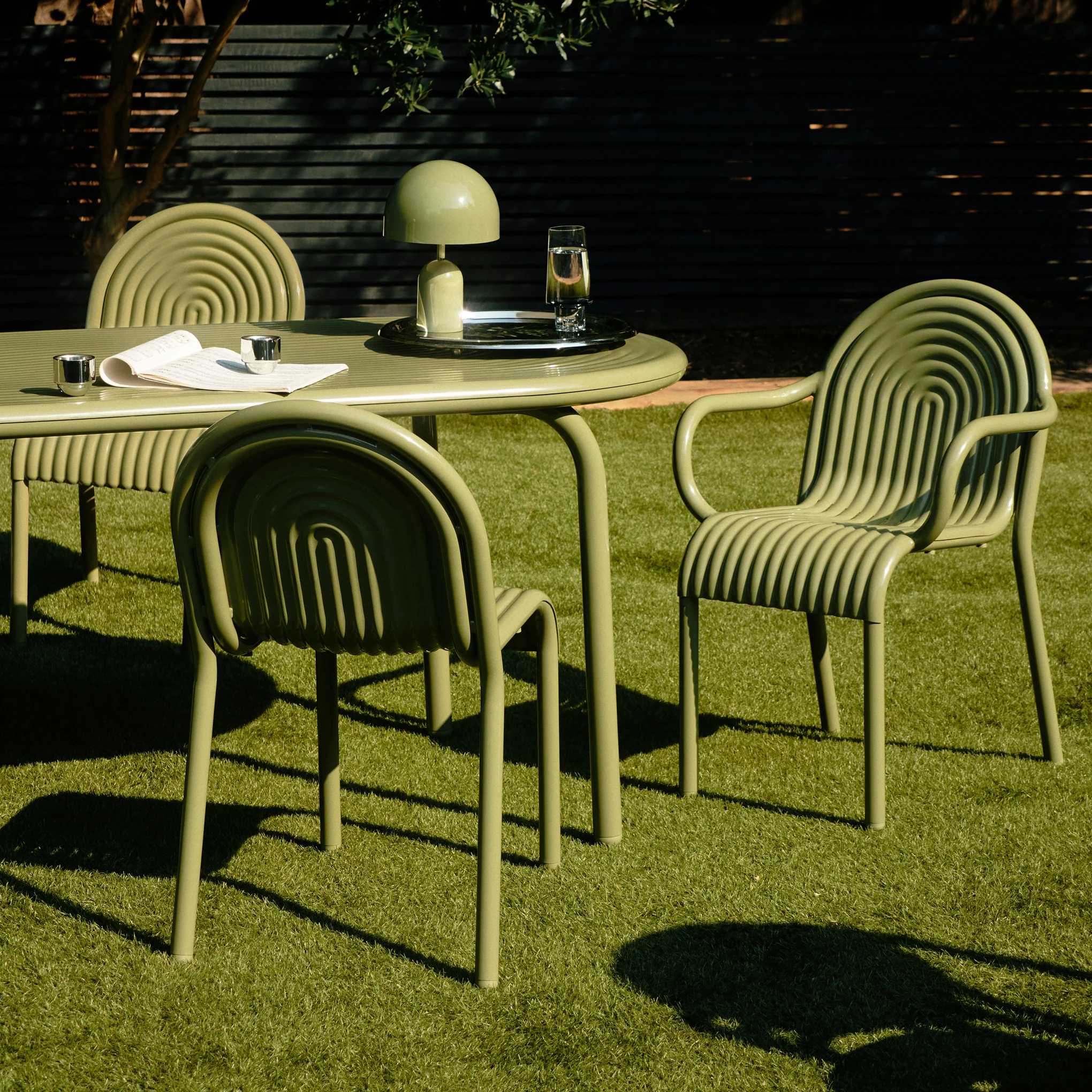 Tom Dixon Groove Outdoor Stacking Armchair - Moss - Image 7