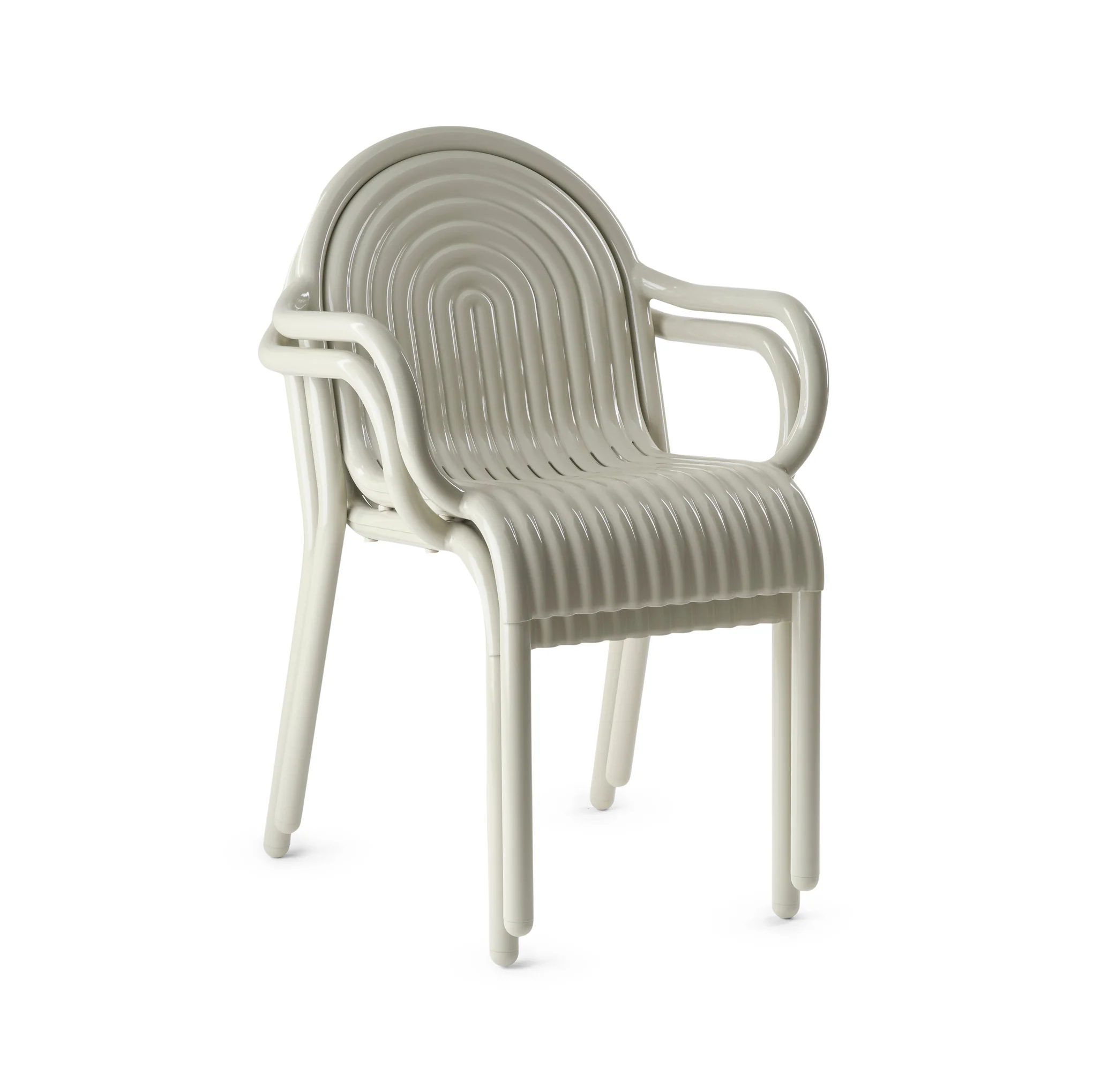 Tom Dixon Groove Outdoor Stacking Armchair - Putty - Image 4