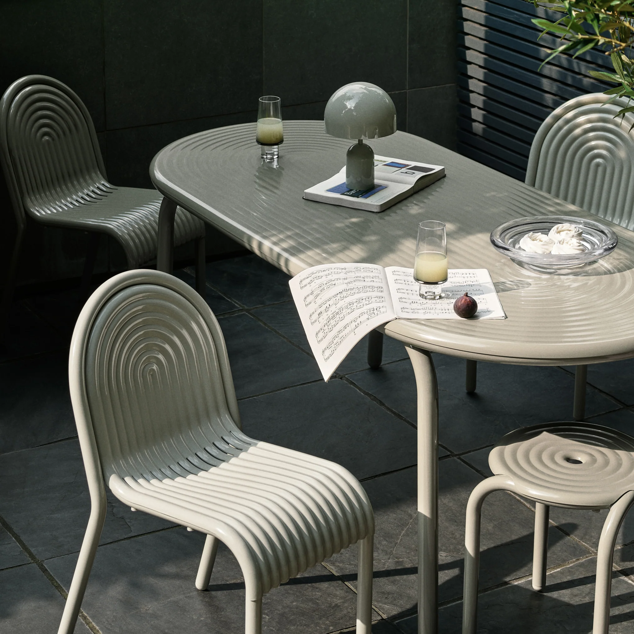 Tom Dixon Groove Stacking Outdoor Stacking Stool - Putty - Image 2